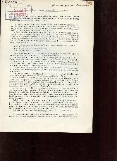 Association de faunes marine d'eau douce et continentale dans les dpts flandriens de la basse valle de l'Orne - Extrait des Eclogae geologicae Helvetiae vol.40 n3 1947.