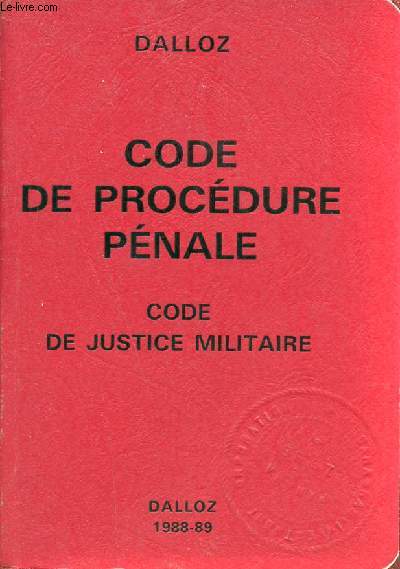 Code de procdure pnale code de justice militaire - Codes Dalloz - 30e dition.