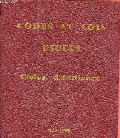 Codes et lois usuels - Codes d'audience - Dalloz - 36e dition 1975.