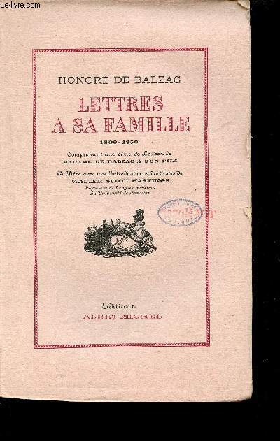 Lettres  sa famille 1809-1850.