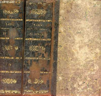 Lois d'instruction criminelle et pnales ou appendice aux codes criminels - En deux tomes - Tomes 1 + 2 .