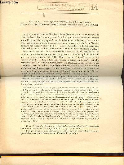 Sur l'ge des calcaires de Saint-Menoux (Allier) - Extrait comptes rendus des sances de l'acadmie des sciences t.230 sance du 9 janvier 1950.