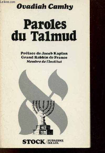 Paroles du Talmud - Collection Judaisme Israel.