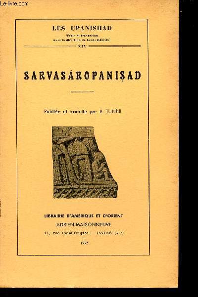 Sarvasaropanisad - Collection Les Upanishad XIV.