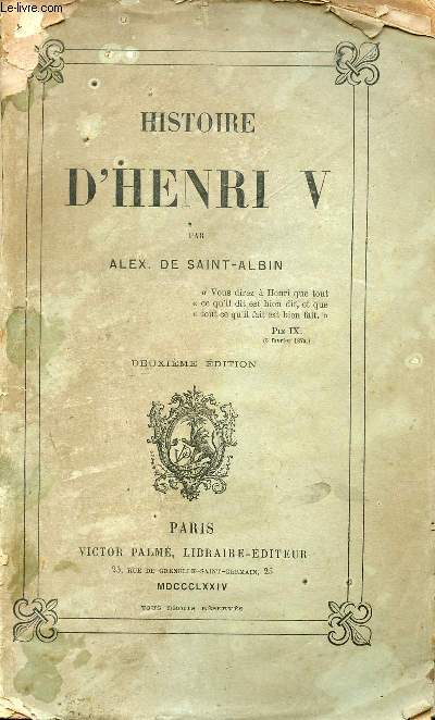 Histoire d'Henri V - 2e dition.