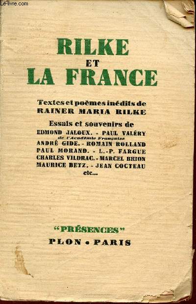 Rilke et la France - Collection prsences.