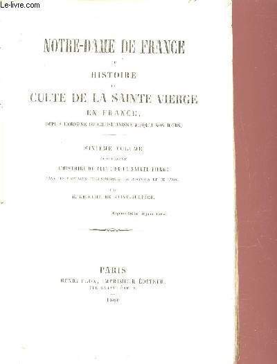 Notre-Dame de France ou histoire du culte de la sainte vierge en France depuis l'origine du christianisme jusqu'a nos jours - 6e volume comprenant l'histoire du culte de la sainte vierge dans les provinces ecclsiastiques de Besanon et de Lyon.