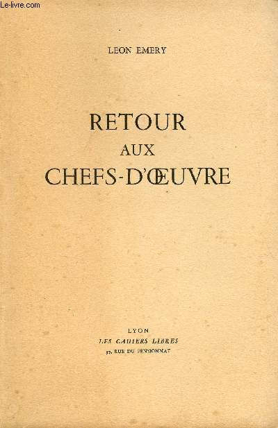 Retour aux chefs-d'oeuvre.