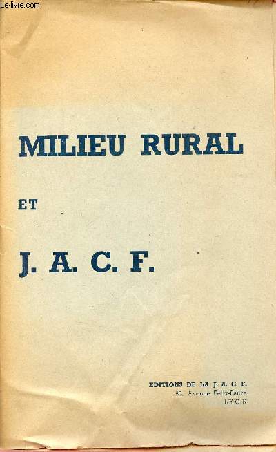 Milieu rural et J.a.c.f.