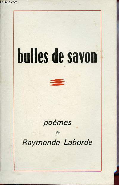 Bulles de savon - Pomes + envoi de l'auteur.