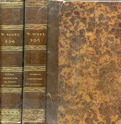 Oeuvres de Walter Scott - En deux volumes contenant : Waverley + L'Antiquaire + Guy Mannering ou l'astrologue + Rob-Boy + Kenilworth + La prison du Mid-Lothian ou la jeune camronienne.