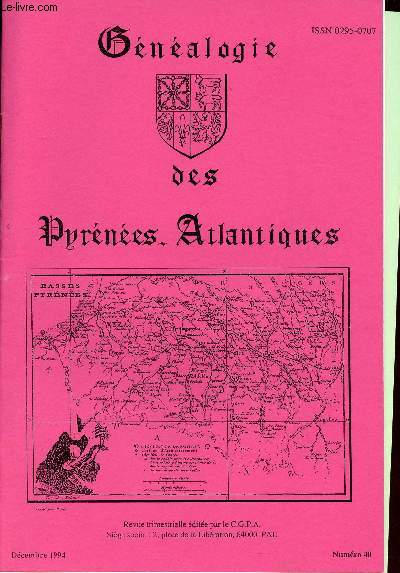 Gnalogie des Pyrnes-Atlantiques n40 dcembre 1994 - Rites et pratiques de fcondit en Barn - au hasard de l'tat civil des Pyrnes Atlantiques (suite) - communiqu - les maisons Aguerre et Argoitz  Saint Martin d'Arberoue.