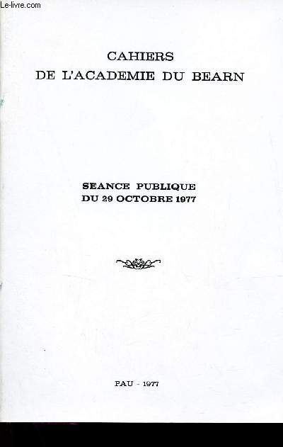 Cahiers de l'Acadmie du Barn - Sance publique du 29 octobre 1977.