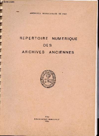 Archives municipales de Pau - Rpertoire numrique des archives anciennes.