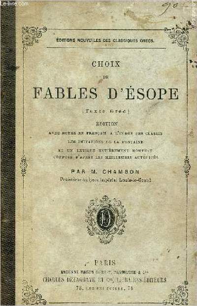 Choix de fables d'Esope (texte grec).