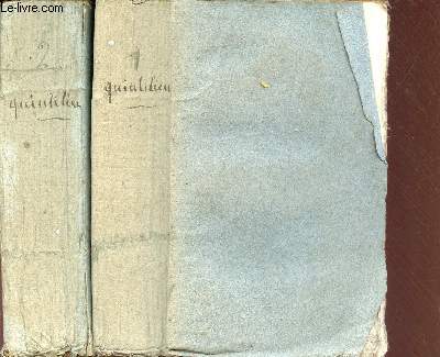 Quintiliani institutionumoratoriarum libri duodecim - En 2 tomes - Tomes 1 + 2 - Nova editio.