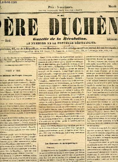 Le Pre Duchne - Gazette de la Rvolution an premier de la nouvelle rpublique n7 Mardi 2 mai 1848 - Le Pre Duchne au Peuple franais - Les Ennemis de la Rpublique - le citoyen Smith un Geai par des plumes du Paon etc.