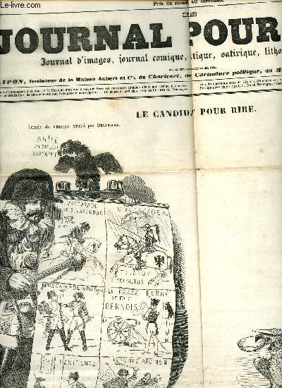 Le journal pour rire n42 18 novembre 1848 - Le candidat pour rire allons mon ami paillasse ! dessin de Bernier Grav par Delaroche - un petit empire s'il vous plait dessin de Bertall grav par Miderigh - Napolon-Scapin etc.