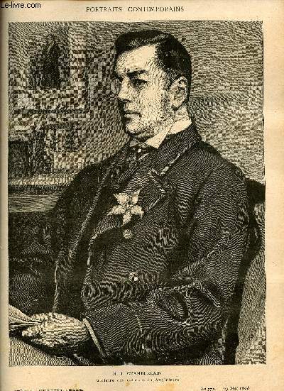 Supplment aux annales politiques et littraires n779 29 mai 1898 - Portraits contemporains M.J.Chamberlain ministre des colonies en Angleterre - l'exposition canine bonne amiti d'aprs Becker - les apptits britanniques - la lgende du Rouet etc.