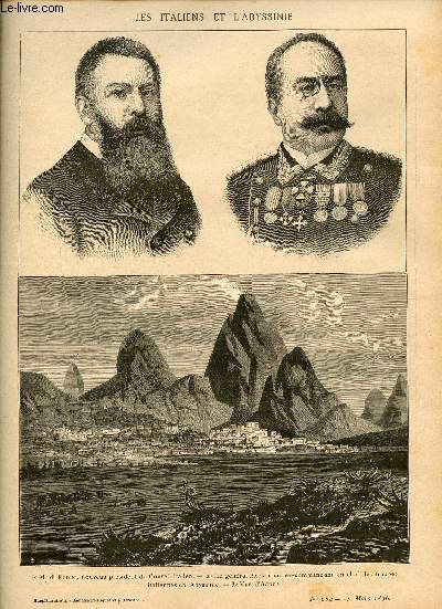 Supplment aux annales politiques et littraires n664 15 mars 1896 - Les italiens et l'abyssinie M.di Rudini nouveau prsident du conseil italien,le gnral Baratieri ex commandant en chef des troupes italiennes en Abyssinie, vue d'Adoua etc.