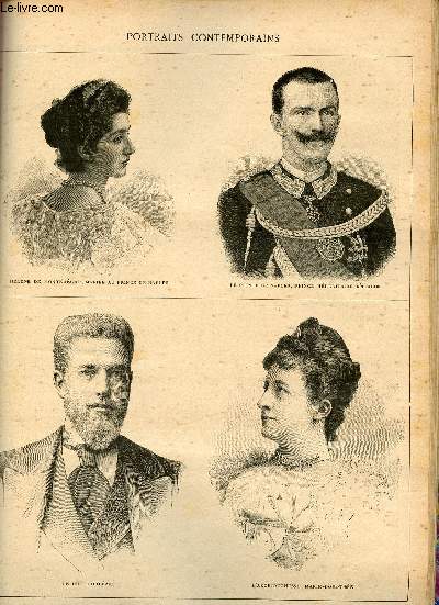 Supplment aux annales politiques et littraires n697 1er novembre 1896 - Portraits contemporains Hlne de Montngro marie au Prince de Naples, le Prince de Naples Prince hrditaire d'Italie, le Duc d'Orlans, l'Archiduchesse Marie Dorothe etc.