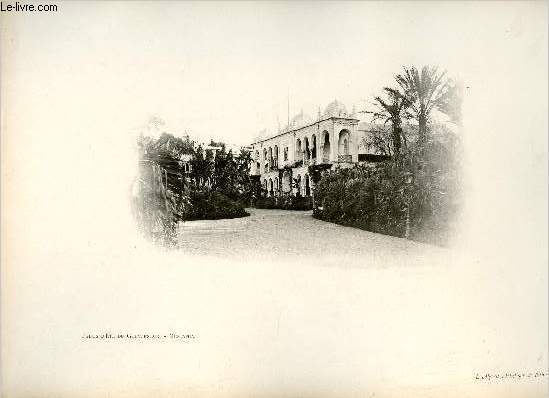 Palais d't du Gouverneur Mustapha - Une photogravure en monochrome extraite de la revue mensuelle L'Algrie artistique et pittoresque (vers 1890).