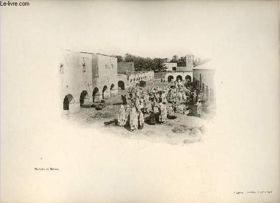 March de Biskra - Une photogravure en monochrome extraite de la revue mensuelle L'Algrie artistique et pittoresque (vers 1890).