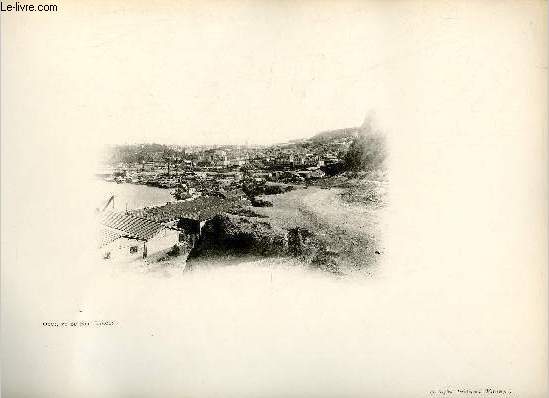 Oran vu du Fort Lamoune - Une photogravure en monochrome extraite de la revue mensuelle 'Algrie artistique et pittoresque (vers 1890).