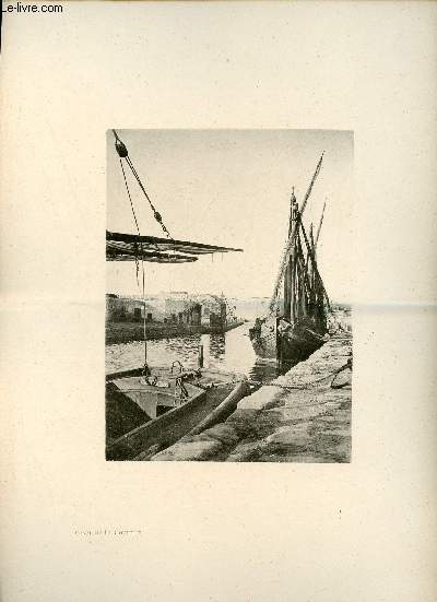 Canai de la Goulette - Une photogravure en monochrome extraite de la revue mensuelle 'Algrie artistique et pittoresque (vers 1890).