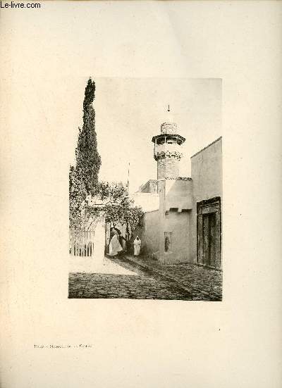 Tunis - Mosque de la Casbah - Une photogravure en monochrome extraite de la revue mensuelle 'Algrie artistique et pittoresque (vers 1890).