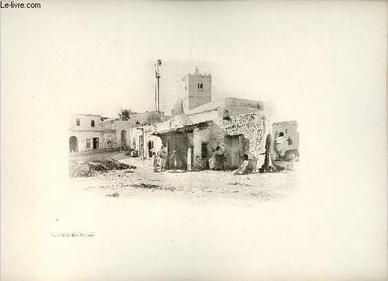 Faubourg Bab-Menara - Tunis - Une photogravure en monochrome extraite de la revue mensuelle 'Algrie artistique et pittoresque (vers 1890).