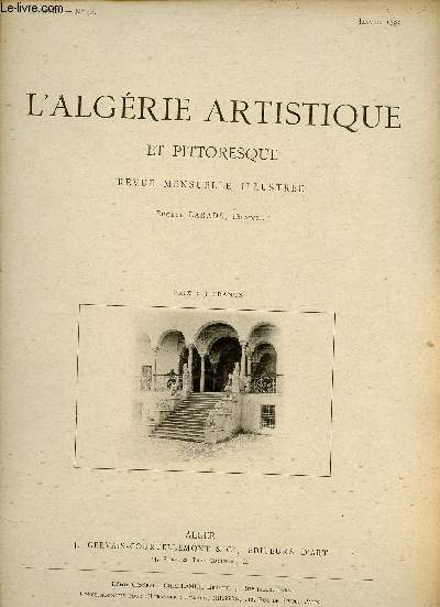 L'Algrie artistique et pittoresque n44 4e anne janvier 1893 - Tunis.