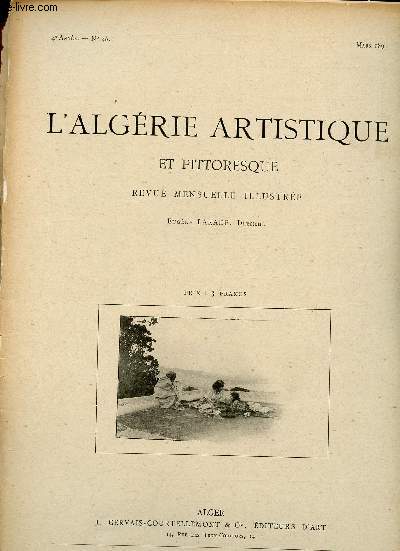 L'Algrie artistique et pittoresque n46 4e anne mars 1893 - La maison Mauresque par A.Fraigneau.
