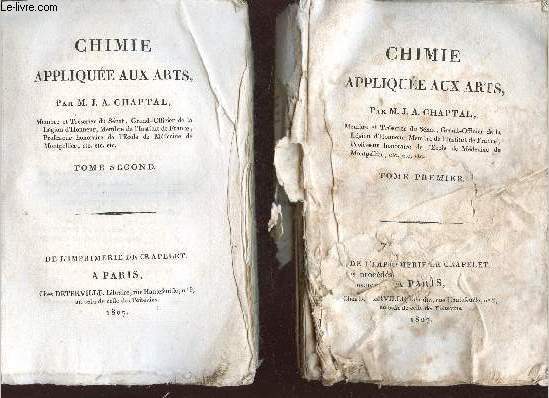Chimie applique aux arts - En deux tomes - Tomes 1 + 2.