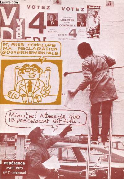 Esprance n7 avril 1975 - La politique.