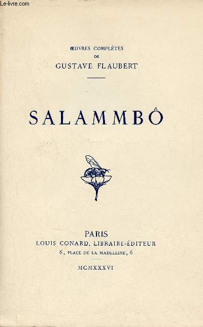 Oeuvres compltes de Gustave Flaubert - Salammb.