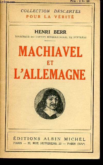 Machiavel et l'Allemagne - Collection Descartes pour la vrit.