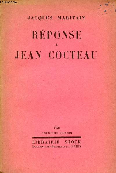 Rponse  Jean Cocteau.