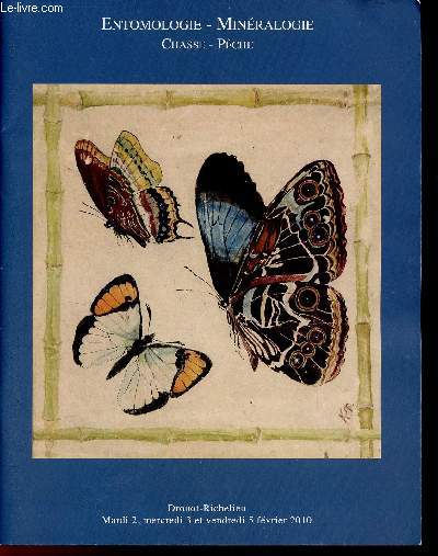 Catalogue de ventes aux enchres - Collection du Comte Herv de Toulgot et  divers entomologie,chasse,venerie,pche,ouvrages sur l'histoire naturelle et la peche - Drouot Richelieu 2 fvrier 2010.