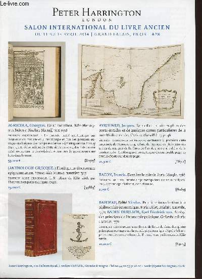 Catalogue de ventes aux enchres - Peter Harrington London - Salon International du livre ancien du 11 au 13 avril 2014 Grand Palais Paris A28.