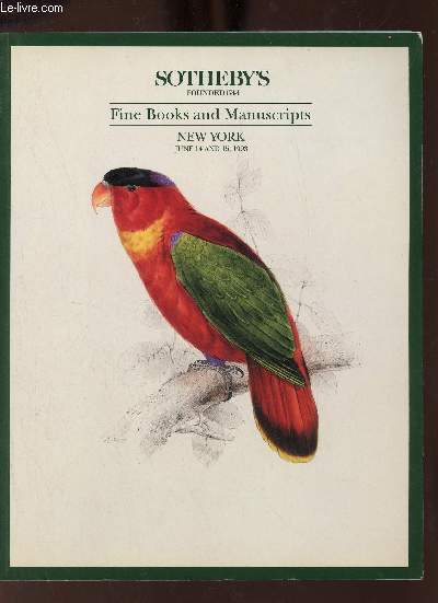 Catalogue de ventes aux enchres - Books and manuscripts Fine Books and Manuscripts - Auction 14,15 june 1993 - Sotheby's.