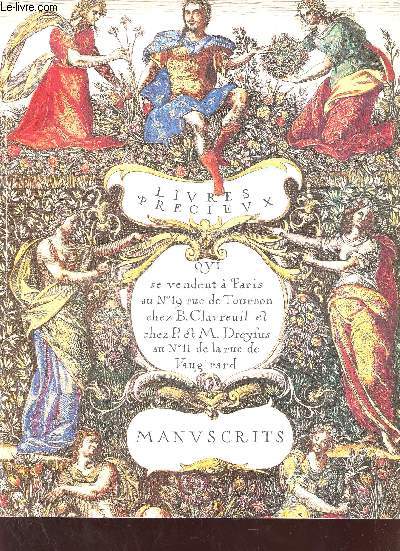 Catalogue Rabel Manuscrits et Livres prcieux du 15e au 20e sicle - Librairie Thomas-Scheler - Librairie Dreyfus-Valette.
