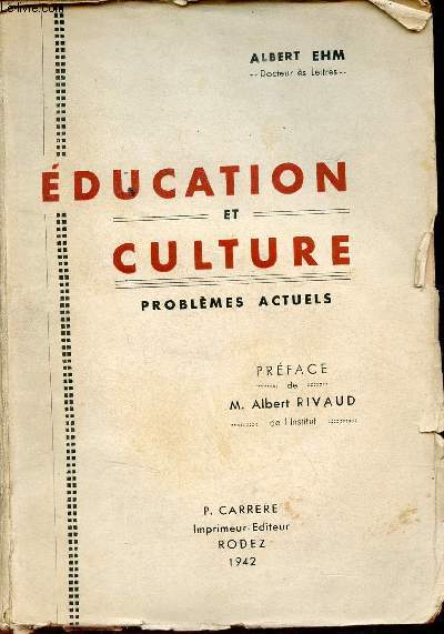 Education et culture - Problmes actuels.