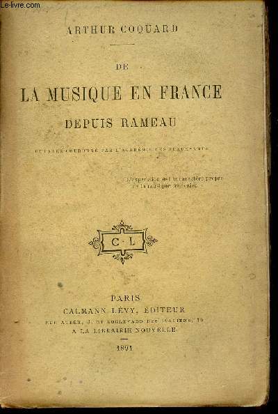 De la musique en France depuis Rameau.
