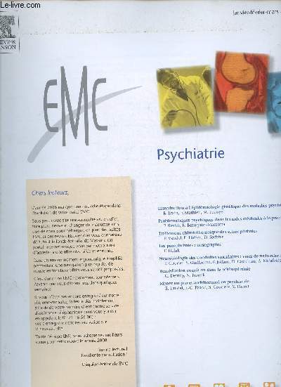 EMC Psychiatrie n133 janvier fv.mars 2008 - Introduction  l'pidmiologie gntique des maladies psychiatriques B.Etain F.Mathieu M.Leboyer - problmatiques psychiques dans les aides mdicales  la procration P.Revidi B.Beauquier-Maccotta etc.
