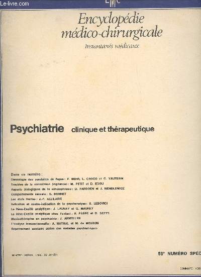 Encyclopdie mdico-chirurgicale - Psychiatrie n59 1985 -