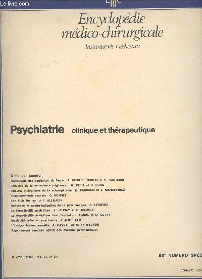Encyclopdie mdico-chirurgicale - Psychiatrie n59 1985 -