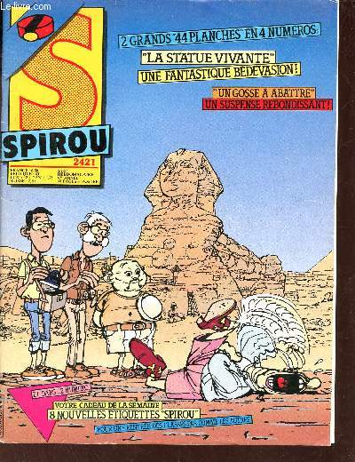 Spirou n2421 9 sept. 1984 47e anne - Valhardi un gosse  abattre - les pensionnaires - tiger - le knocker - la vengeance marcello maric - les motards - les bonnes gens - freddy guidon - jojo la grande cole - Hubert B.Rainbow etc.