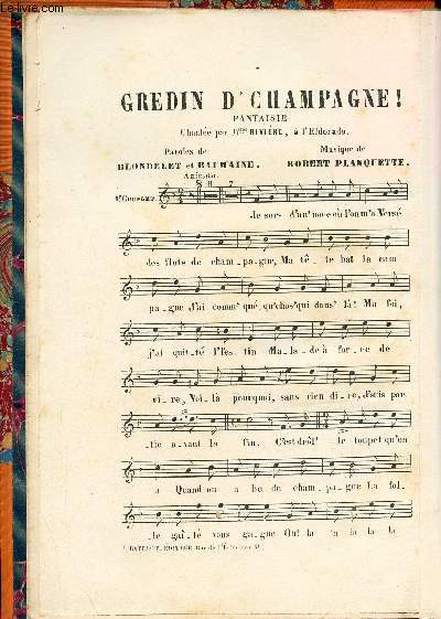 Gredin d'Champagne ! fantaisie chante par Mme Rivire  l'Eldorado.