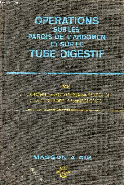 Oprations sur les parois de l'abdomen et sur le tube digestif.